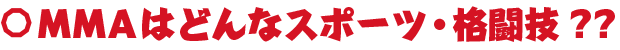 MMAはどんなスポーツ・格闘技??